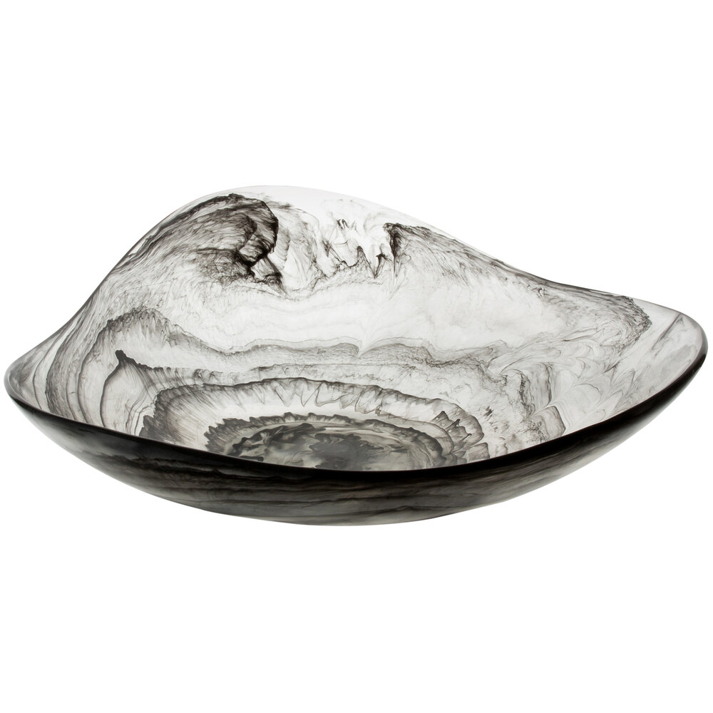 Bon Chef 15 1/4" Triangle Smoke Resin Bowl