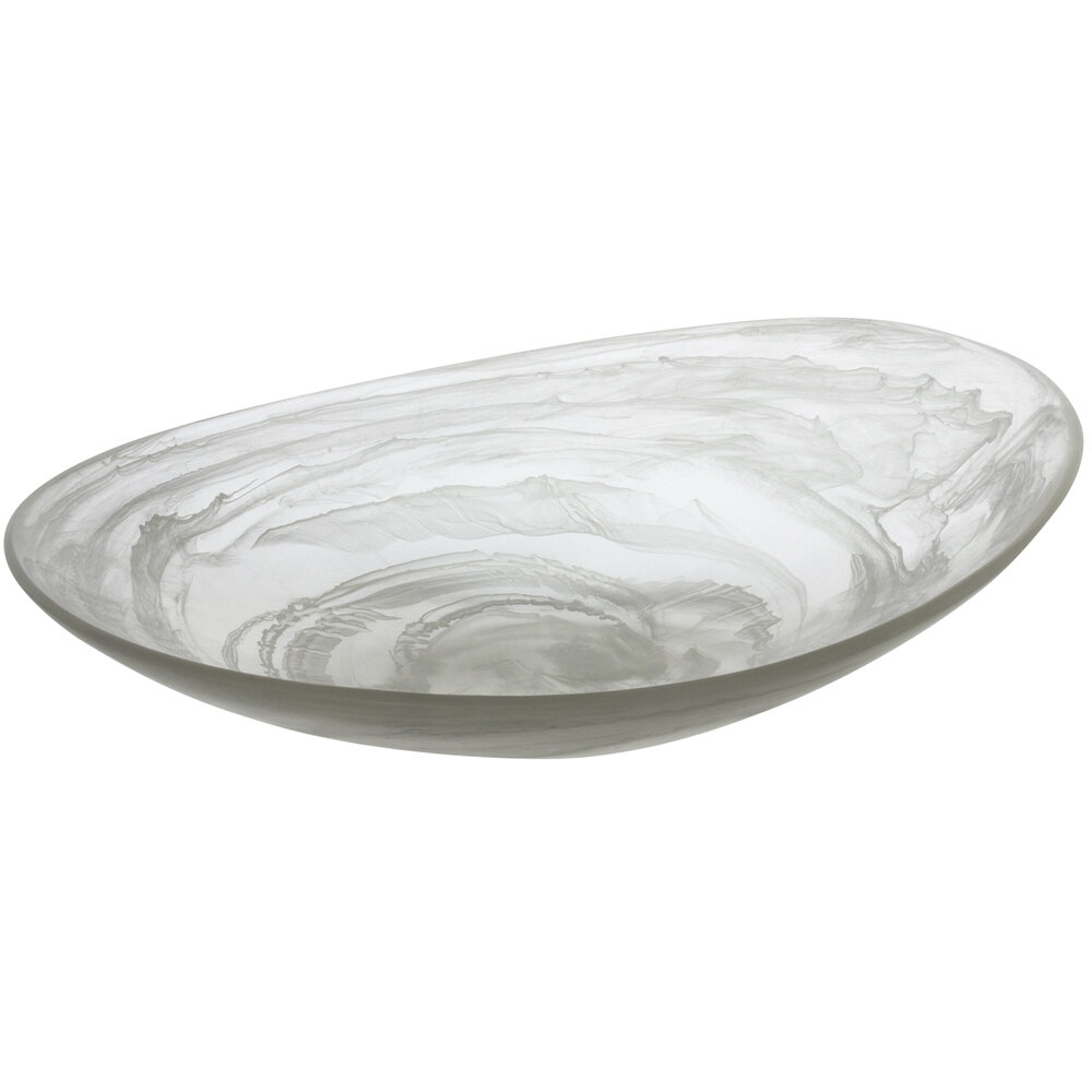 Bon Chef 11" x 7 3/4" Oval Frost Shallow Resin Bowl