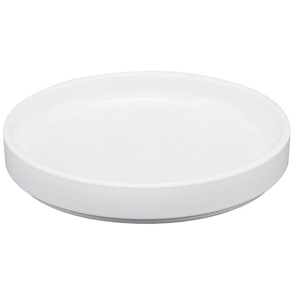 Cal-Mil Hudson 8 1/4" White Low Rim Melamine Plate