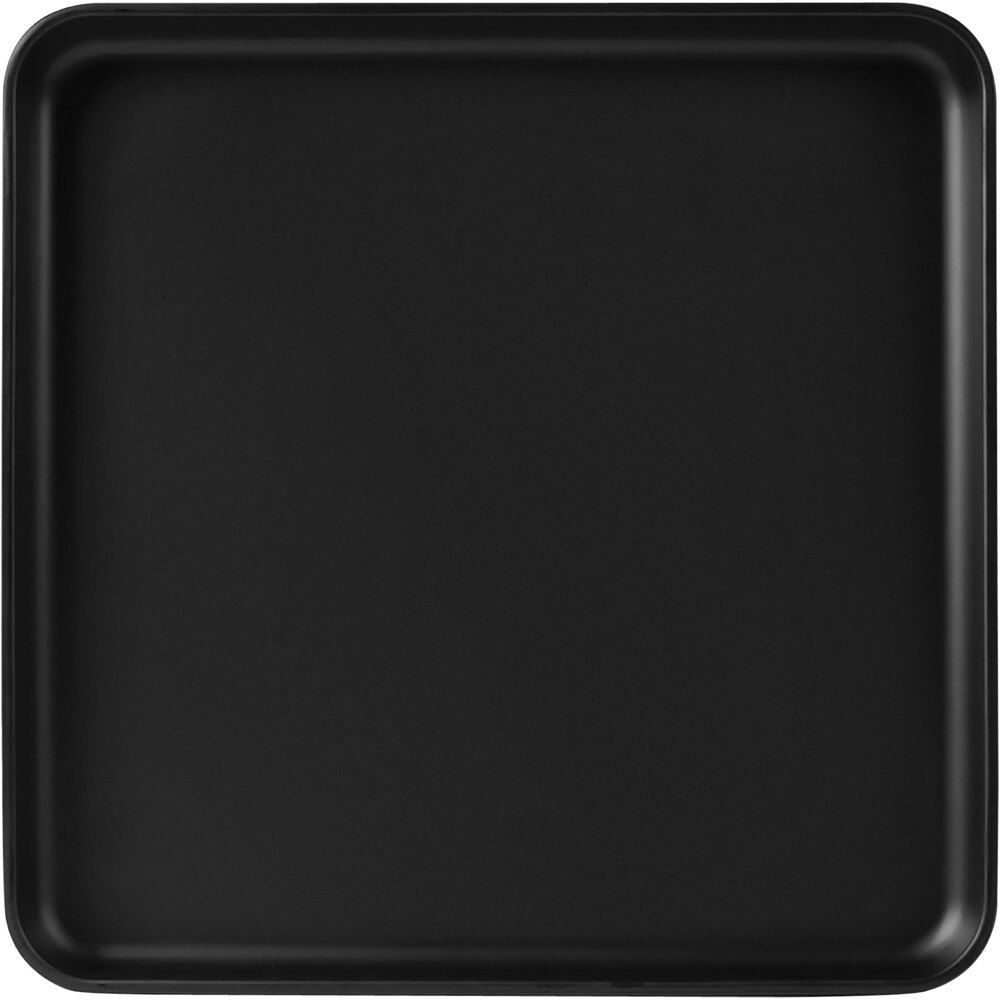 Cal-Mil Hudson 11" Black Square Raised Rim Melamine Plate
