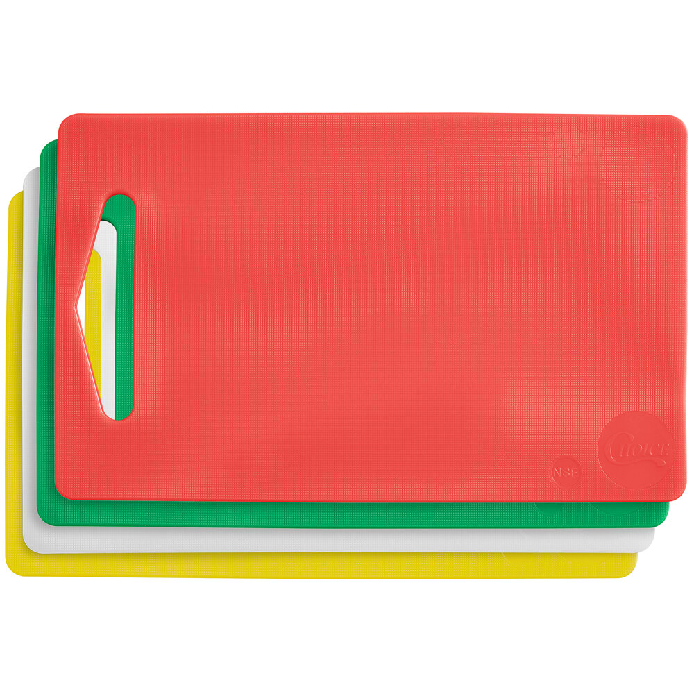 Choice 10" x 6" x 3/8" 4-Piece Polyethylene Cutting Board Kit
