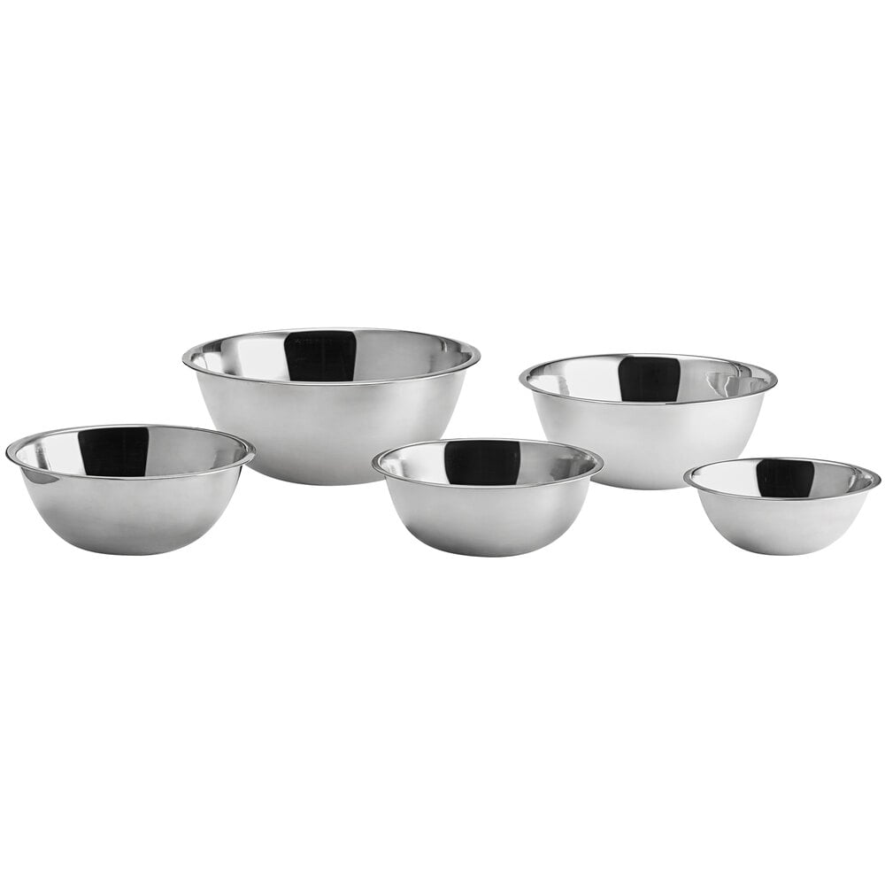 Choice Standard Stainless Steel Standard Mixing Bowl Set - 5/Set