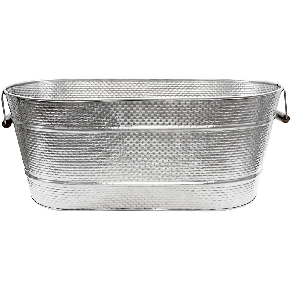 Tablecraft Brickhouse 12.75 Gallon Stainless Steel Beverage Tub GTSS2313