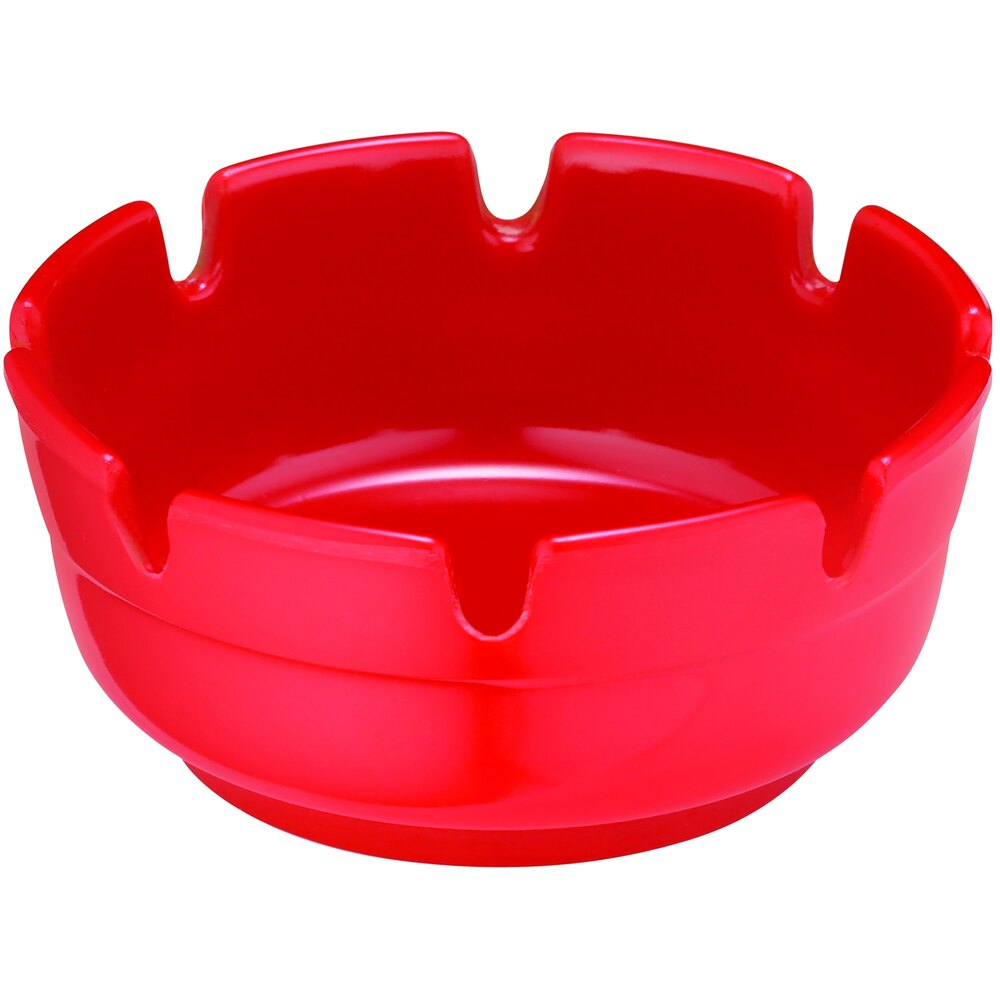 Tablecraft 3 3/4" Red Economy Deepwell Ashtray - 12/Pack