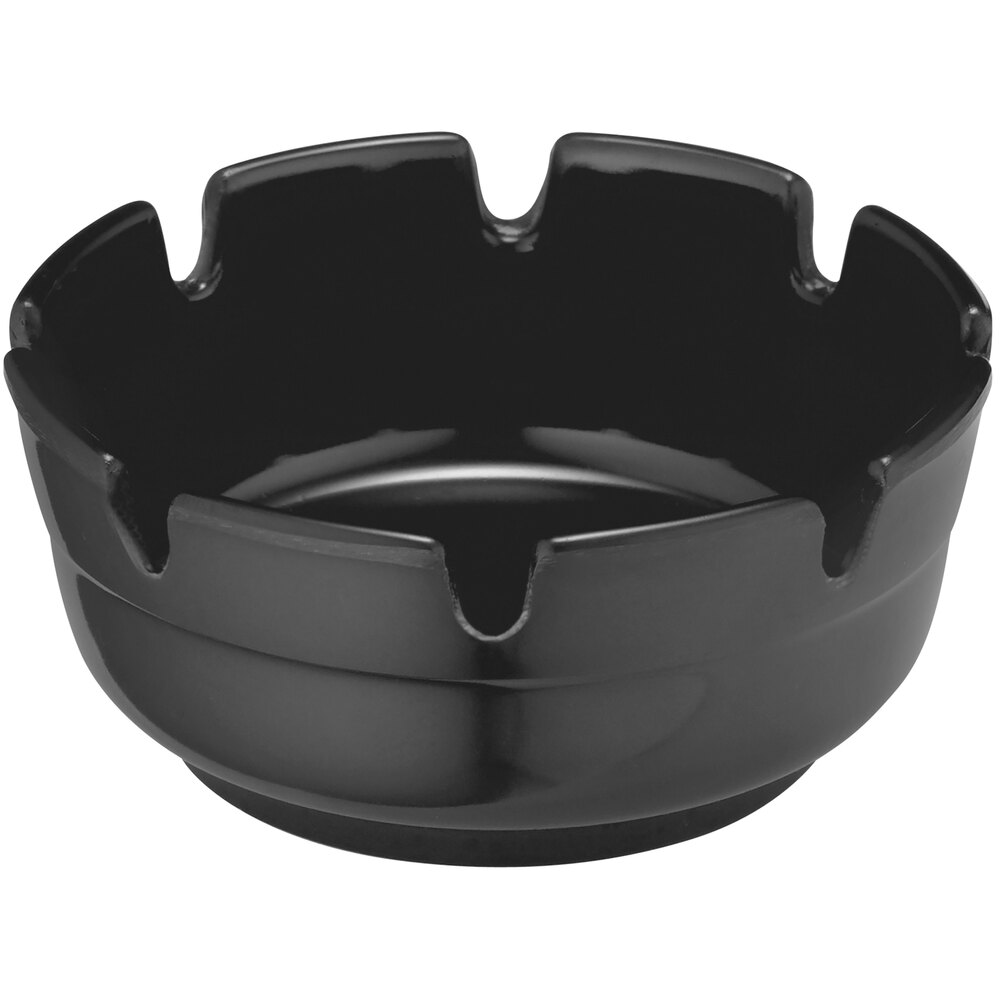Tablecraft 3 3/4" Black Economy Ashtray - 12/Pack