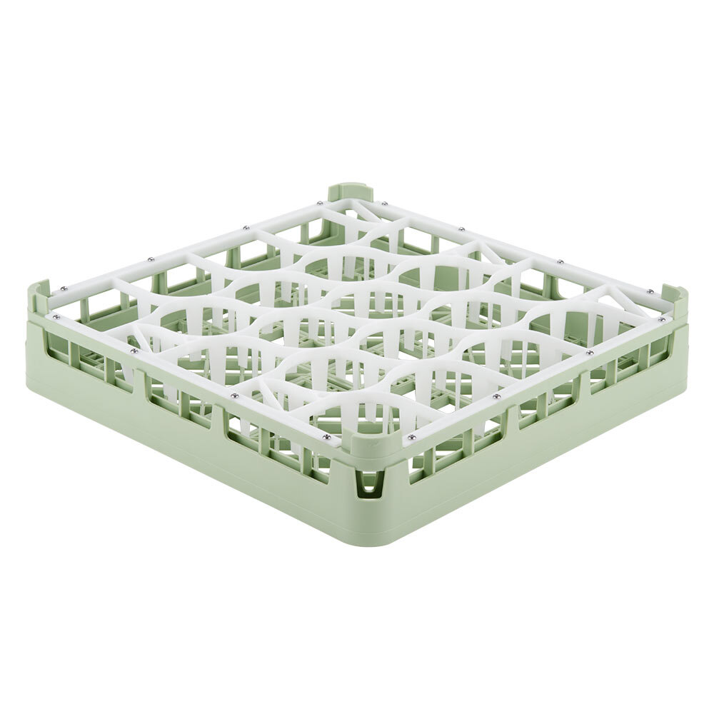 Vollrath 52691 Signature Lemon Drop Full-Size Light Green 20-Compartment 2 13/16" Short Glass Rack