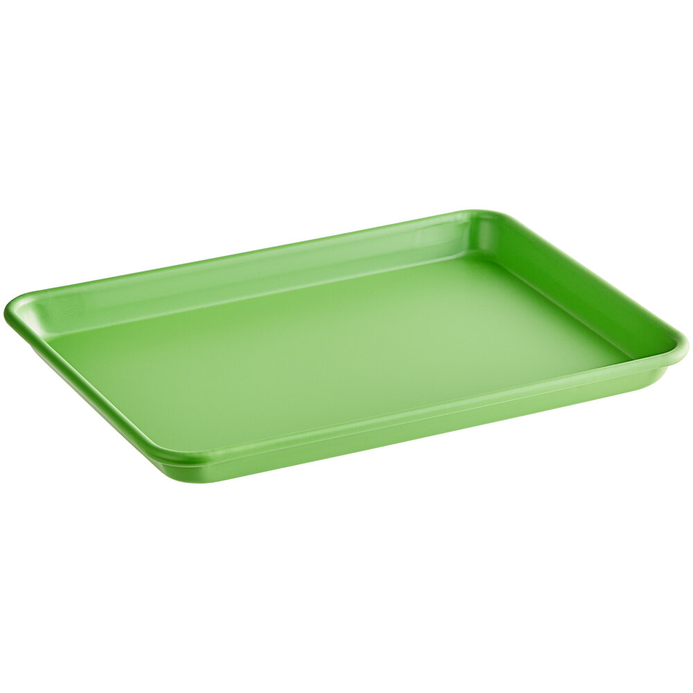 Baker's Lane Quarter Size 19-Gauge Non-Stick 9 1/2" x 13" Green Wire in Rim Aluminum Bun / Sheet Pan / Tray
