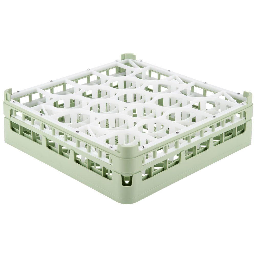 Vollrath 52693 Signature Lemon Drop Full-Size Light Green 20-Compartment 4 5/16" Medium Glass Rack