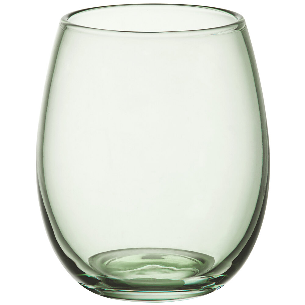 Acopa Pangea 15 oz. Green Stemless Wine Glass - Sample