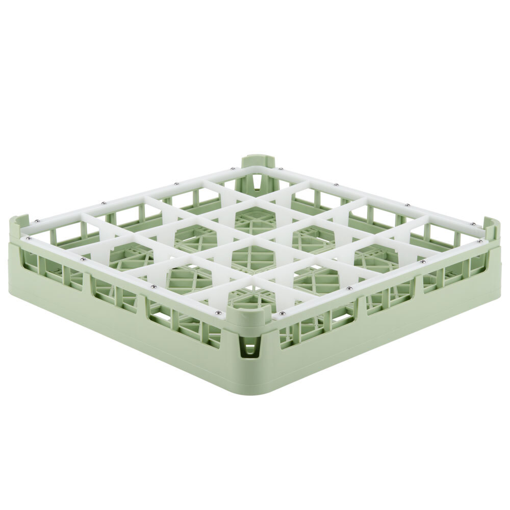 Vollrath 52694 Signature Full-Size Light Green 16-Compartment 2 13/16" Short Glass Rack
