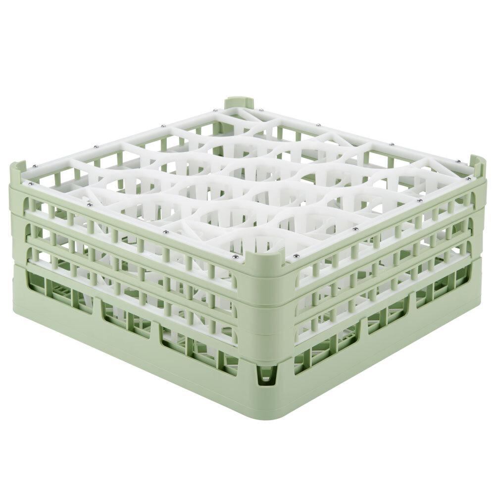 Vollrath 52706 Signature Lemon Drop Full-Size Light Green 20-Compartment 7 1/8" X-Tall Glass Rack