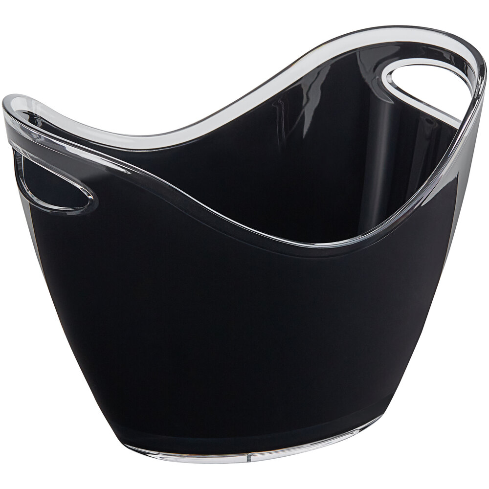 Franmara Small 2-Bottle Black Acrylic Oval Wine Bucket 9077-01 BU