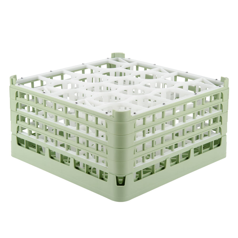 Vollrath 52708 Signature Lemon Drop Full-Size Light Green 20-Compartment 8 1/2" XX-Tall Glass Rack