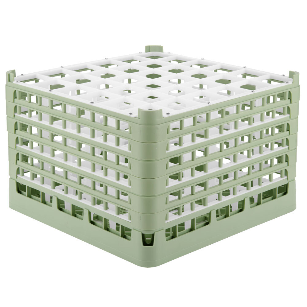 Vollrath 52739 Signature Full-Size Light Green 36-Compartment 11 3/8" XXXX-Tall Glass Rack
