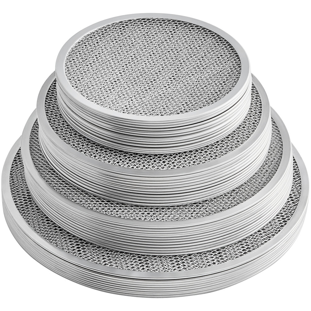 Choice Bulk Aluminum Pizza Screens Set - 10", 12", 14", 16" - 48/Case