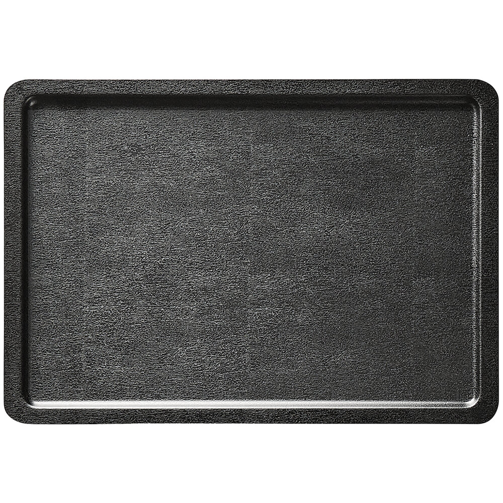 Cal-Mil Modular 9" x 13" Black Rectangular Melamine Tray