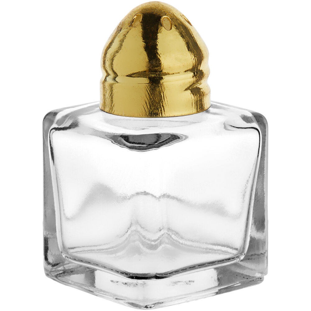 Choice 0.5 oz. Mini Salt and Pepper Shaker with Gold Top - 12/Pack