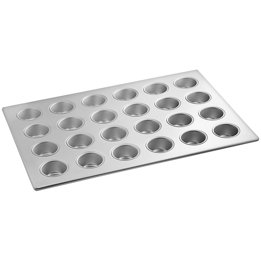 Baker's Lane 24 Cup 3.8 oz. Glazed Aluminized Steel Muffin / Cupcake Pan - 26" x 18"