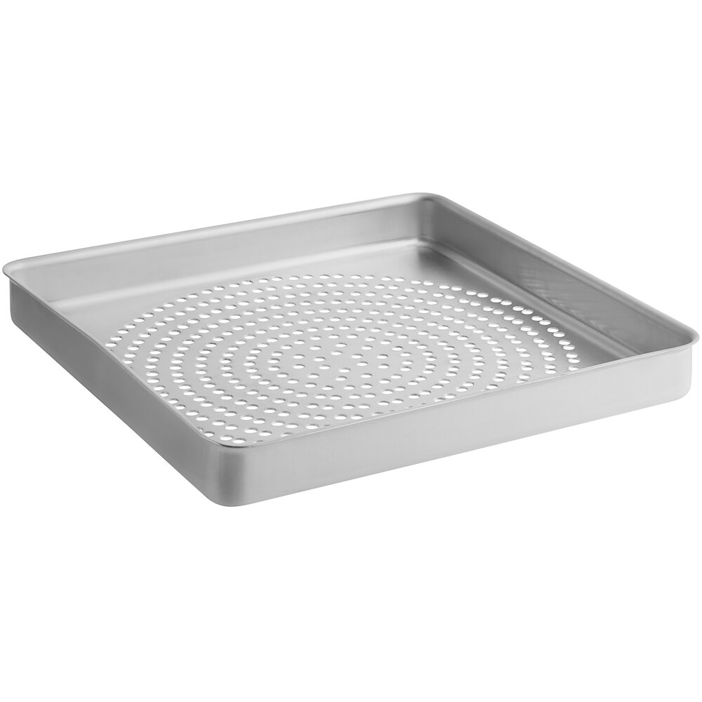 American Metalcraft 16" x 16" x 2" Perforated Aluminum Square Deep Dish Pizza Pan SPSQ1620