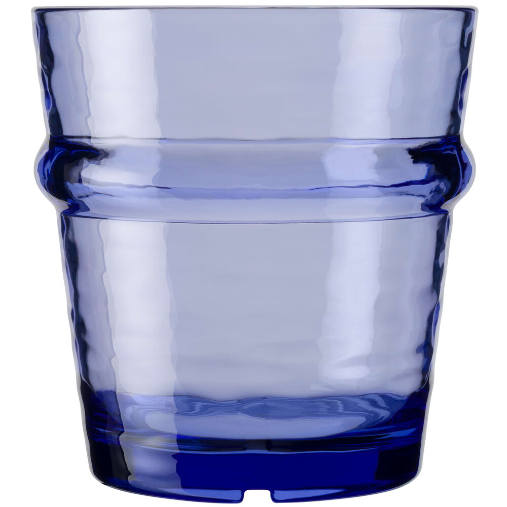 Libbey Infinium Wake 12 oz. Tidal Blue Tritan™ Plastic Stackable Rocks / Double Old Fashioned Glass - 12/Case