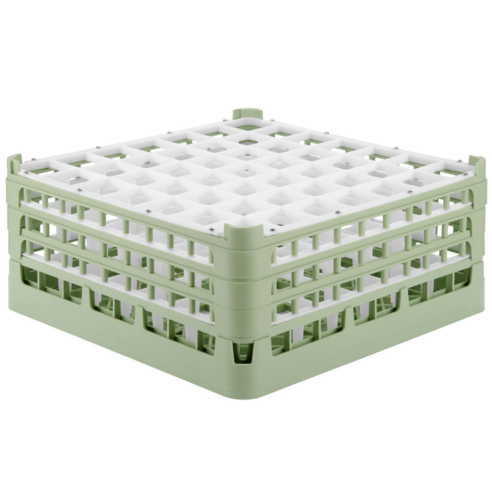 Vollrath 52724 Signature Full-Size Light Green 49-Compartment 7 1/8" X-Tall Glass Rack