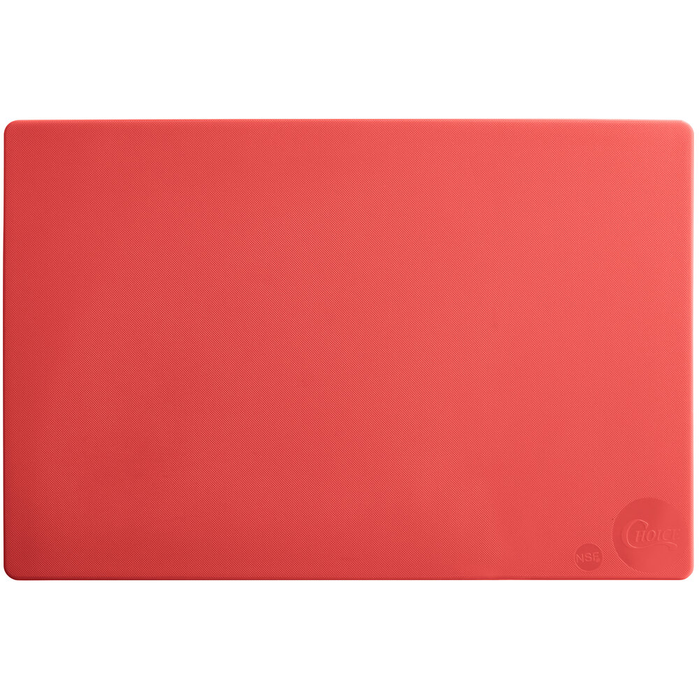 Choice 18" x 12" x 1/2" Red Polyethylene Cutting Board