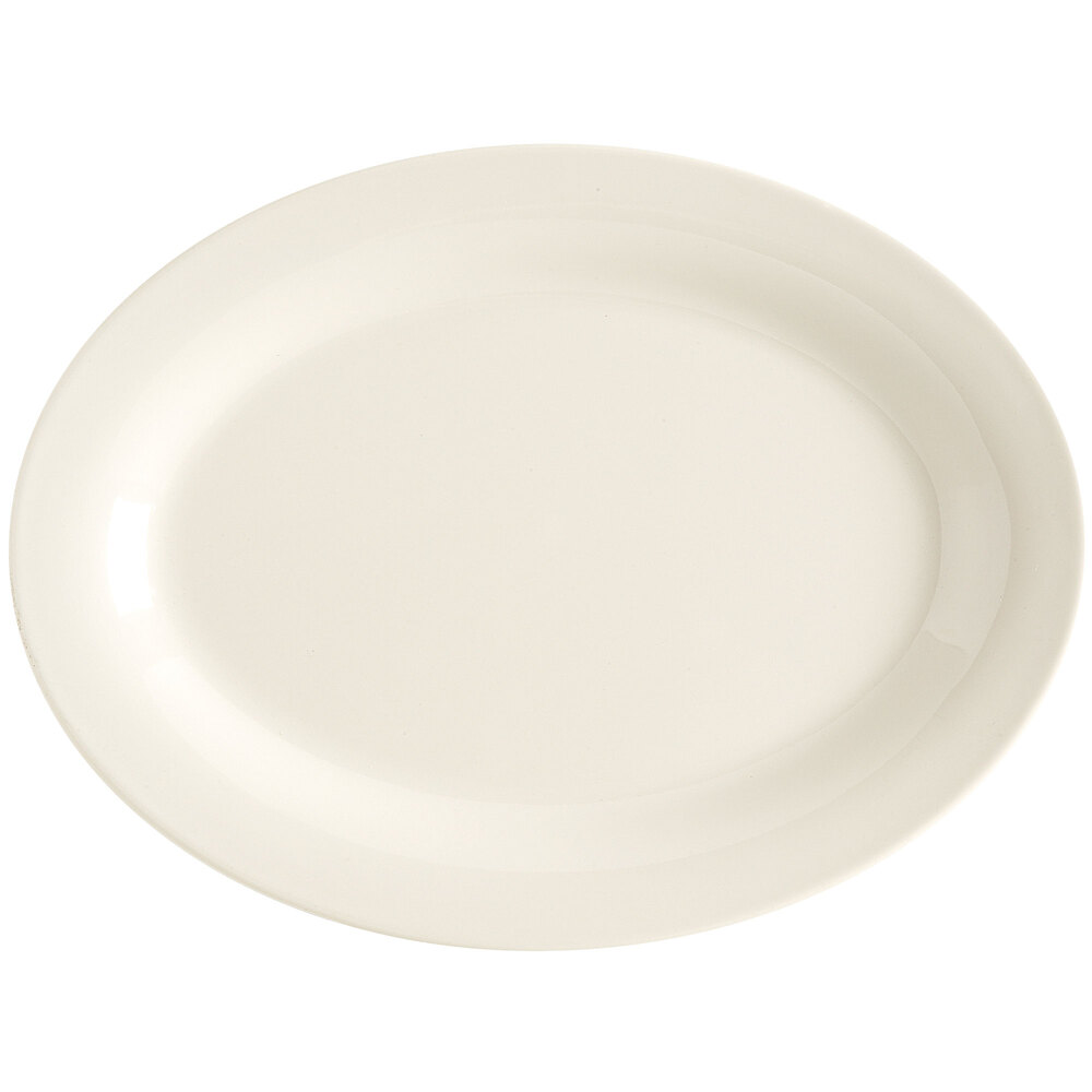 GET OP-320-IV Diamond Ivory 11 1/4" Oval Platter - 12/Case