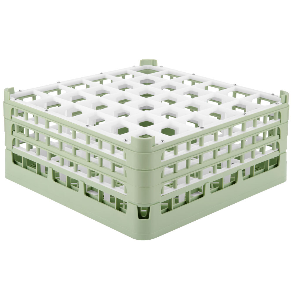 Vollrath 52716 Signature Full-Size Light Green 36-Compartment 7 1/8" X-Tall Glass Rack