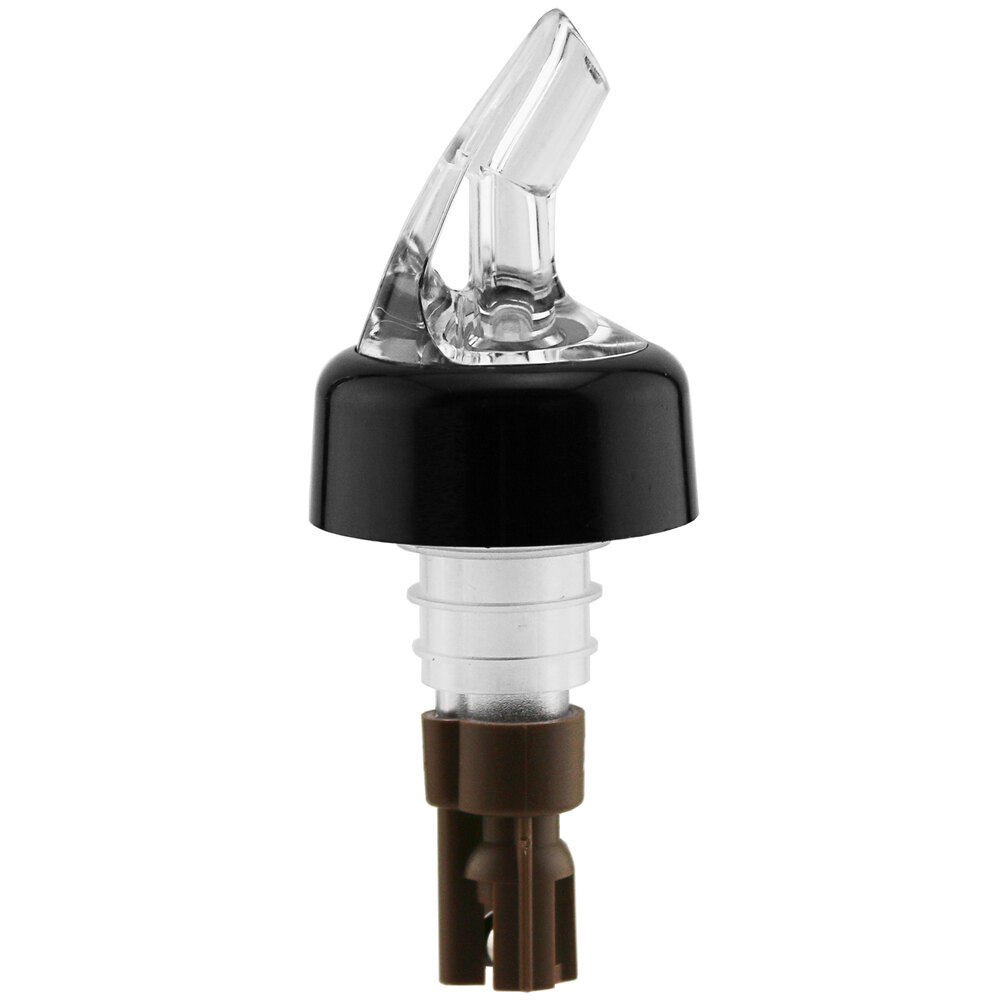 Franmara Bar-Pro 0.25 oz. Clear Spout / Brown Tail Measured Liquor Pourer with Collar 8760 BU - 12/Pack