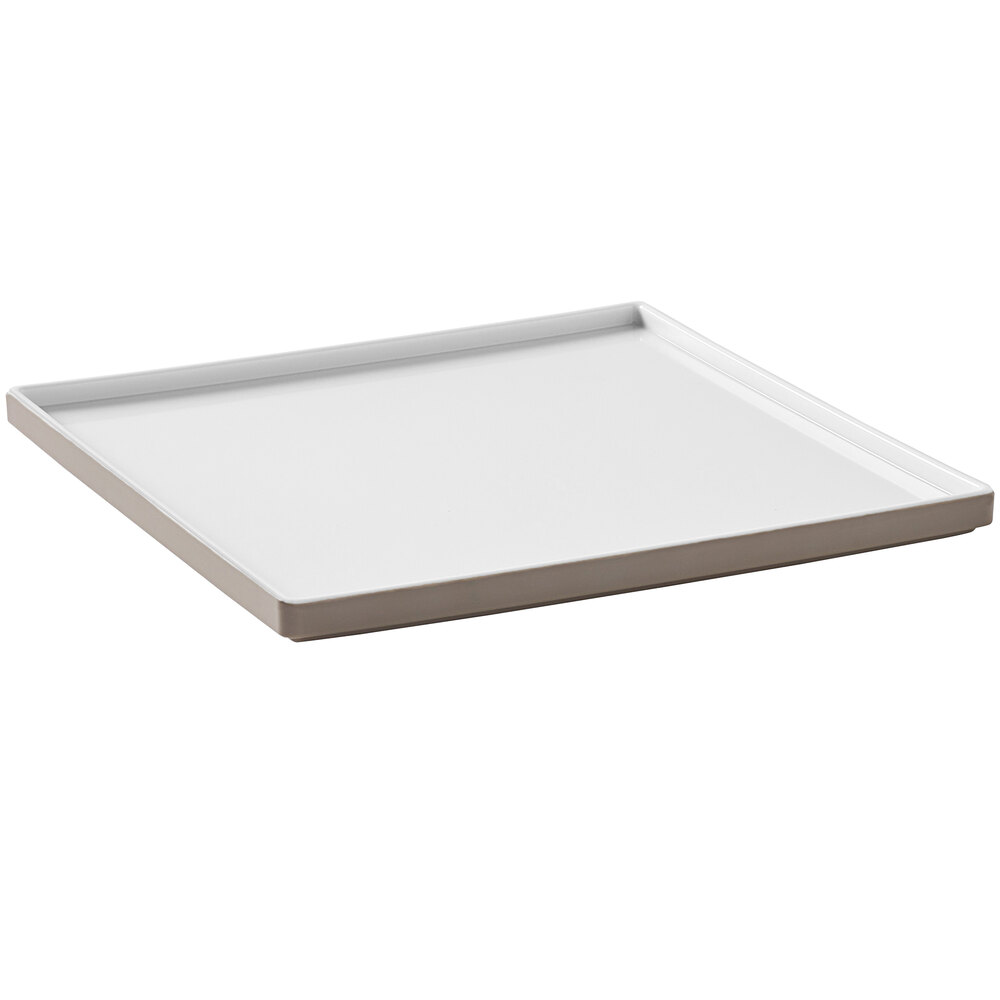 American Metalcraft Unity 9" Square Melamine Mocha Plate