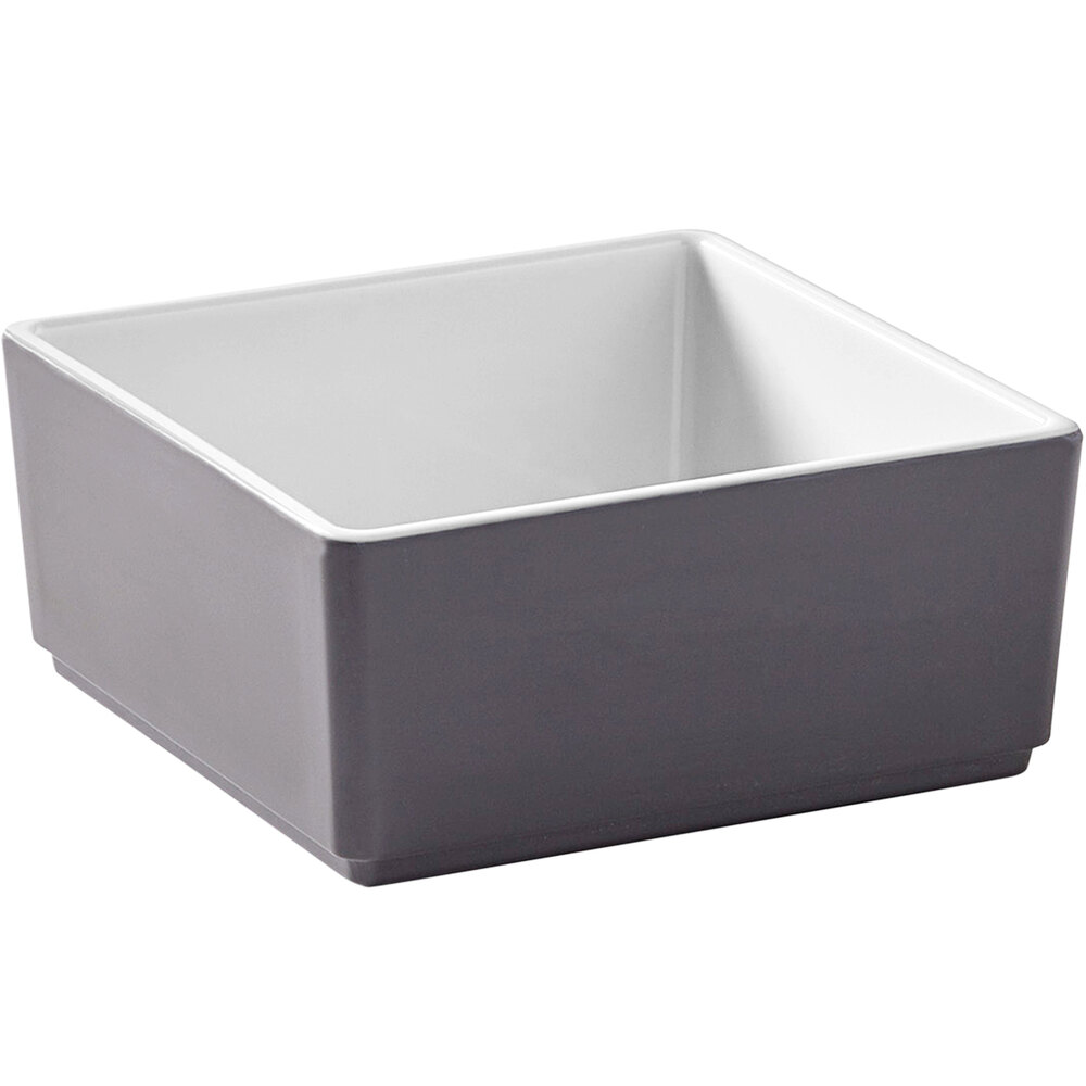 American Metalcraft Unity 16 oz. Square Melamine Graphite Bowl