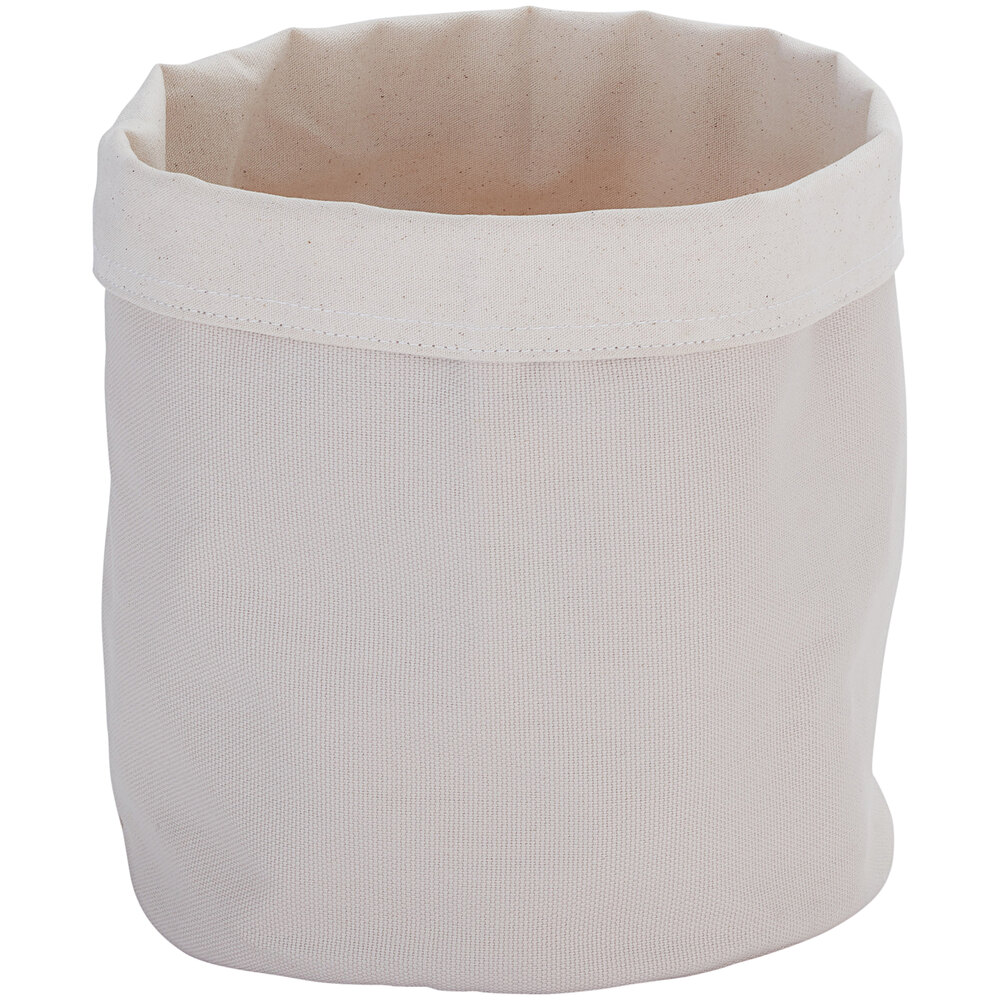 American Metalcraft 9" Round Cream and Gray Canvas Bread Basket