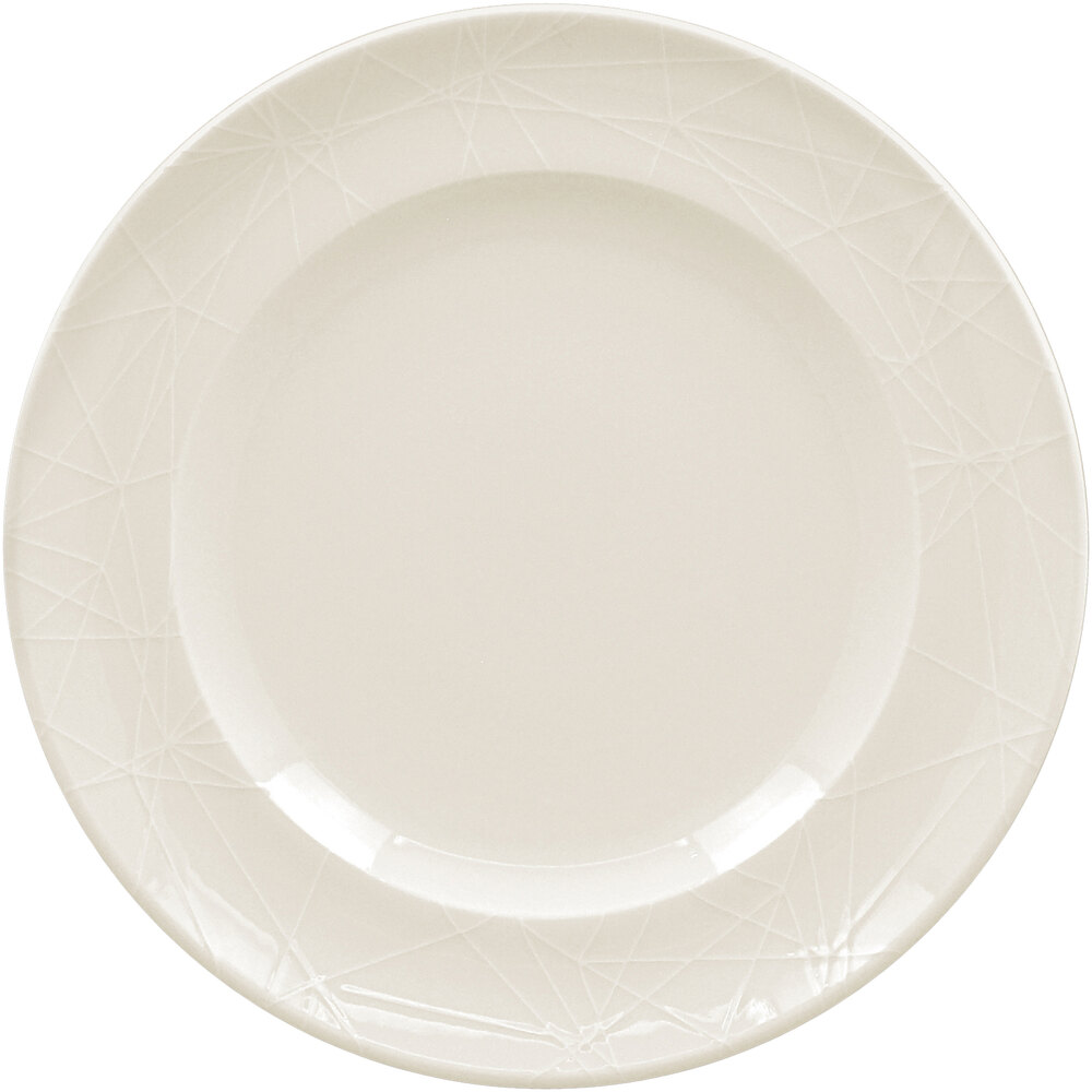 RAK Porcelain Wonder 8 1/4" Ivory Embossed Porcelain Flat Plate - 24/Case