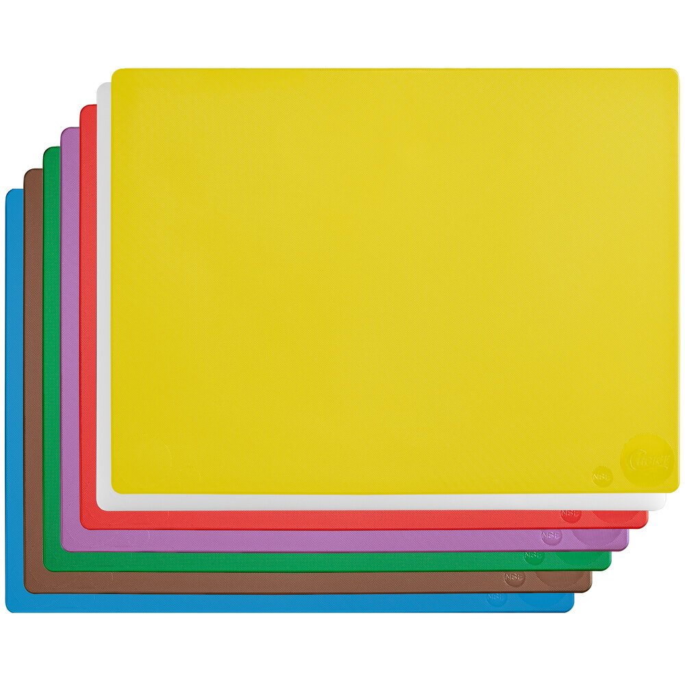 Choice 20" x 15" x 1/2" 7-Piece Polyethylene Cutting Board Kit