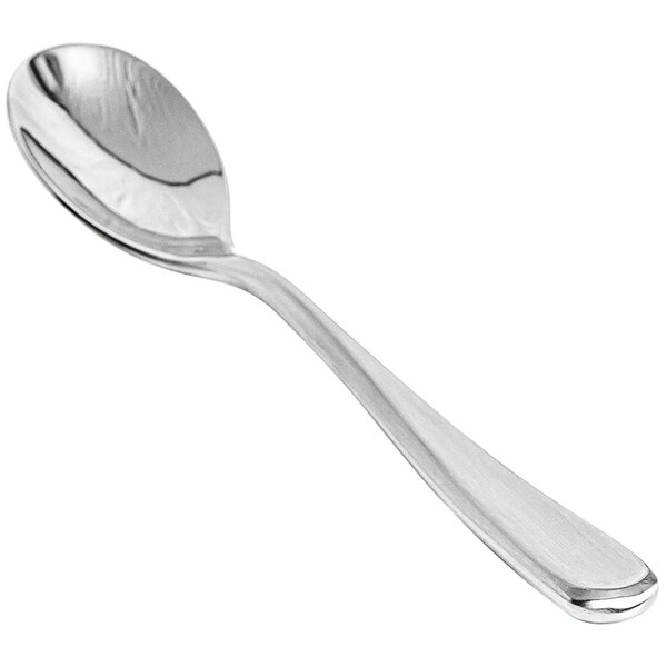 Front of the House Grant 8" 18/10 Stainless Steel Extra Heavy Weight Duo Finish Dinner / Dessert Spoon - 12/Case