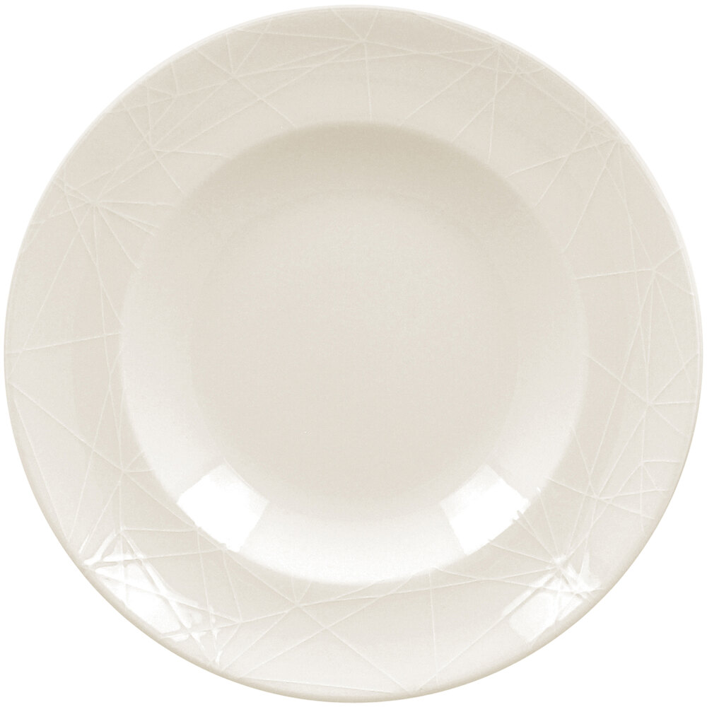 RAK Porcelain Wonder 7 9/16" Ivory Embossed Porcelain Deep Plate - 12/Case