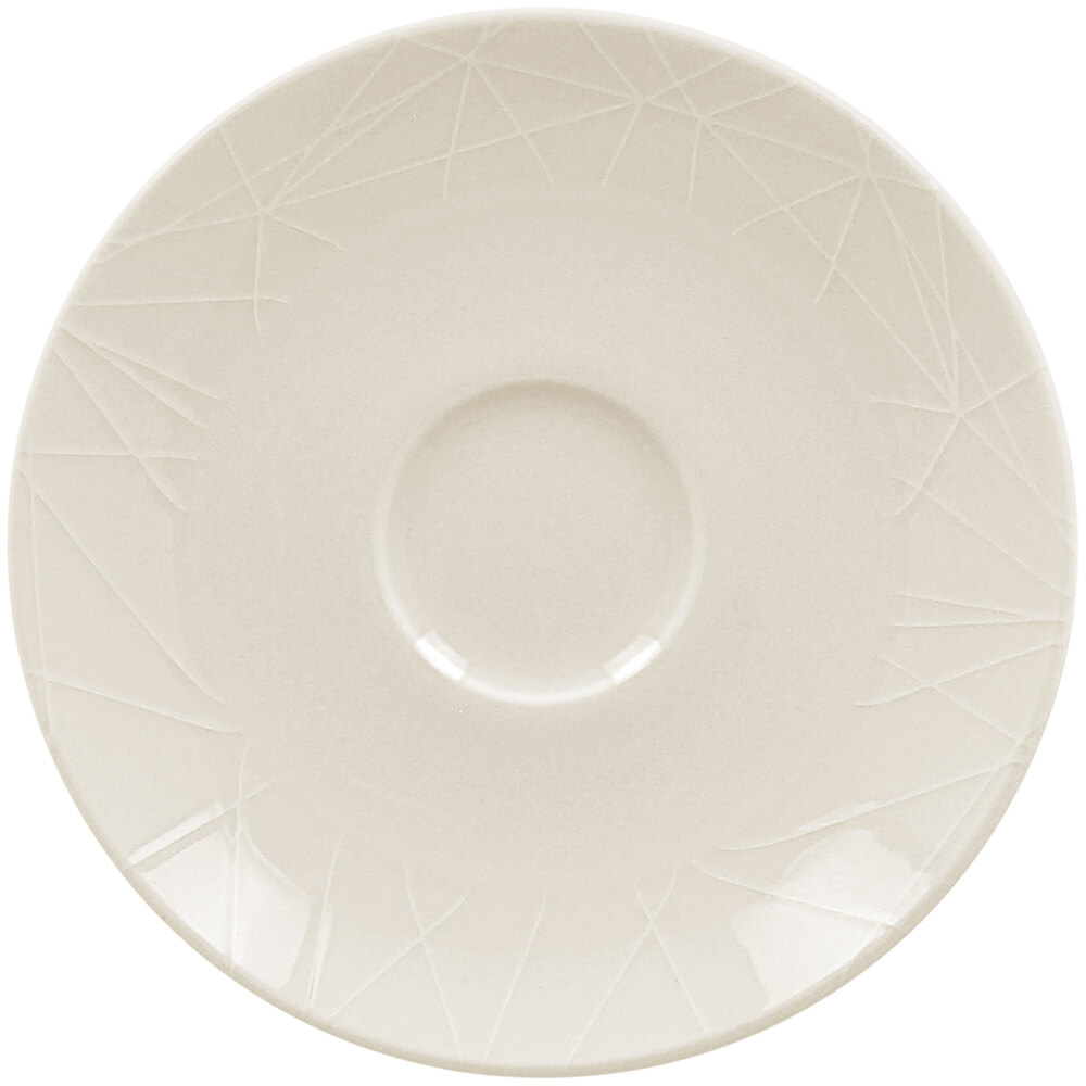 RAK Porcelain Wonder 5 15/16" Ivory Embossed Porcelain Saucer - 12/Case