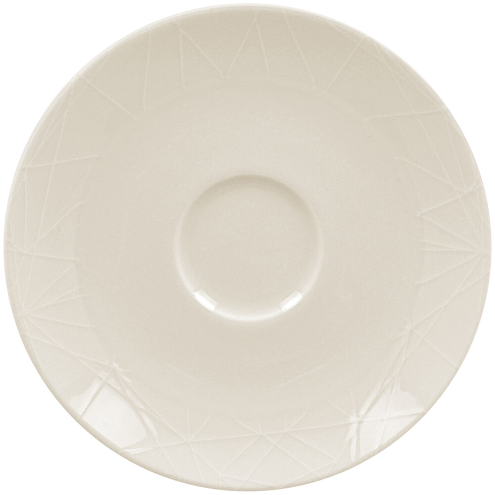 RAK Porcelain Wonder 6 3/4" Ivory Embossed Porcelain Saucer - 12/Case