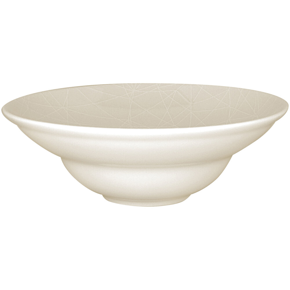 RAK Porcelain Wonder 9 1/16" Ivory Embossed Porcelain Extra Deep Plate - 6/Case