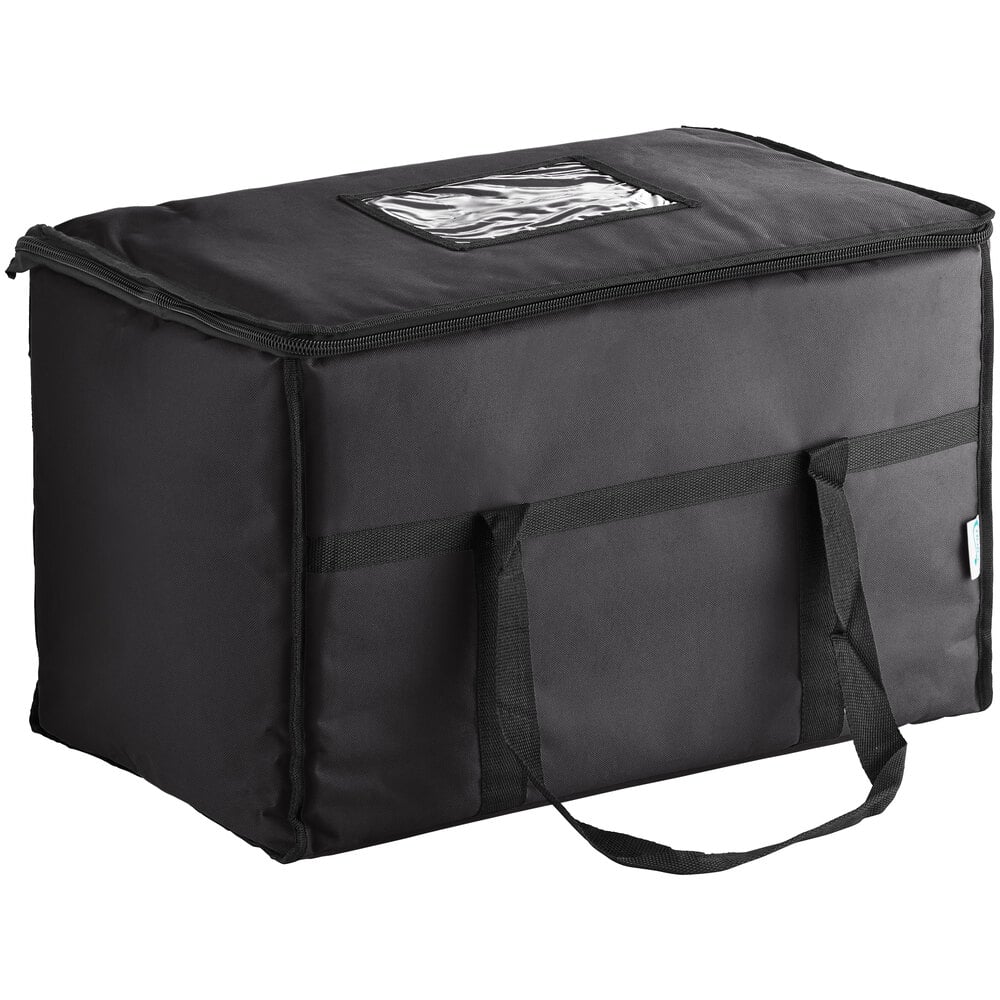Choice Insulated 23" x 13" x 15" Black Nylon Food Delivery Bag / Pan Carrier - Holds up to (5) 2 1/2" Deep Full Size Pans