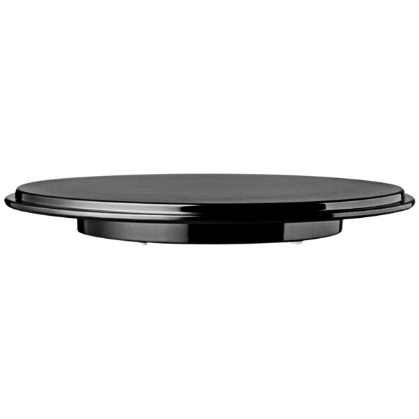 APS 12 1/4" Black Round Melamine Cake Plate APS 00469 - 5/Case