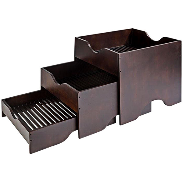 APS 15 3/4" x 15 3/4" x 13" 3-Piece Wood Nesting Buffet Stand APS 11607