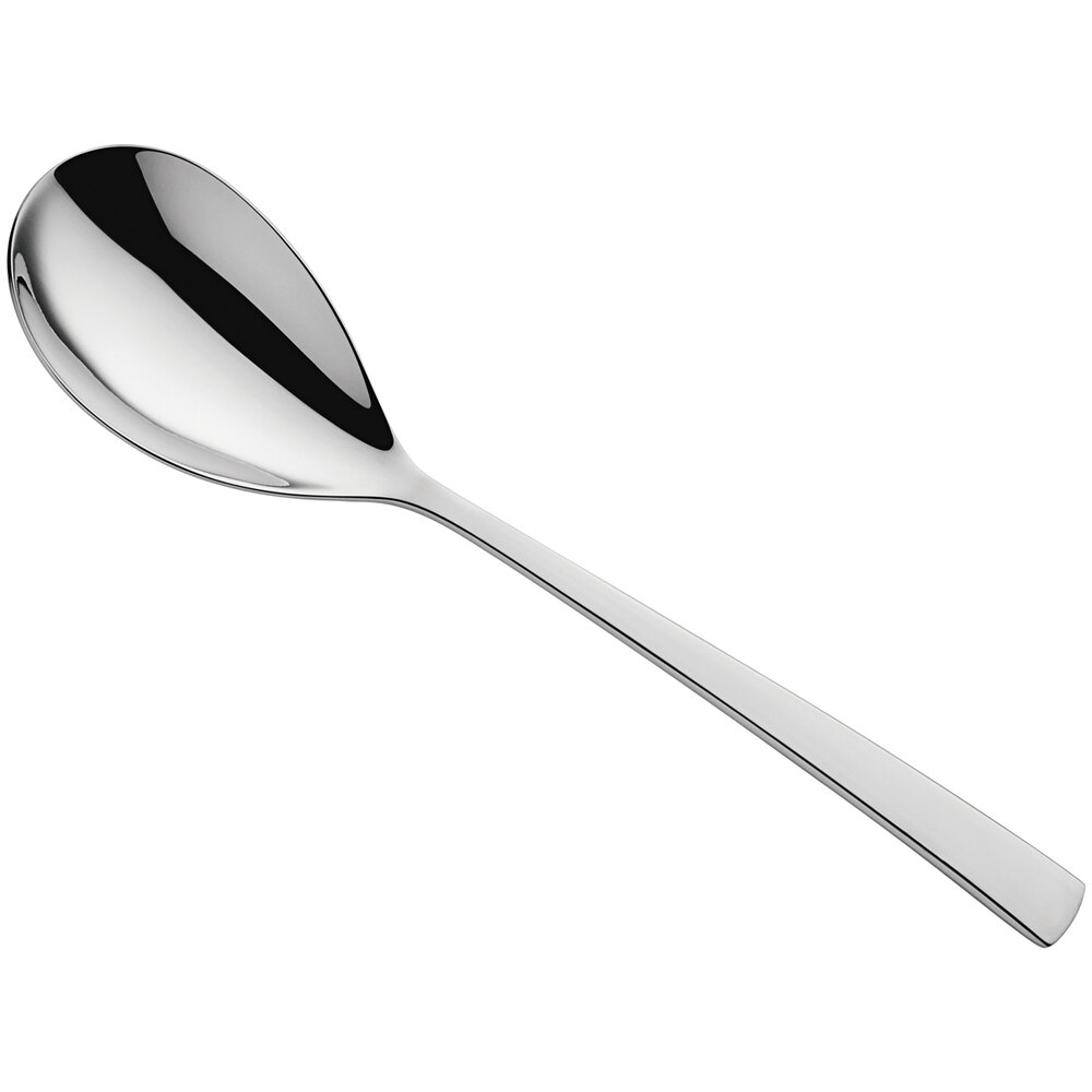 Amefa Aurora 8 9/16" 18/10 Stainless Steel Extra Heavy Weight Vegetable Spoon - 6/Pack