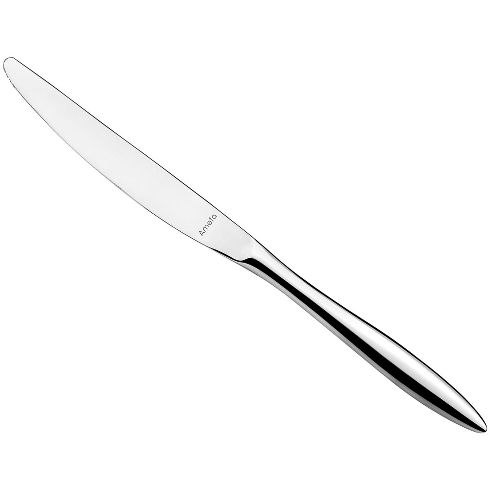 Amefa Ariane 9 3/16" 18/0 Stainless Steel Heavy Weight Table Knife - 12/Case
