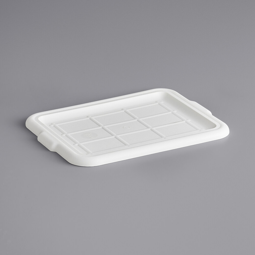 Tablecraft 1531W 21" x 16" White Polypropylene Plastic Bus Tub / Food Storage Box Cover