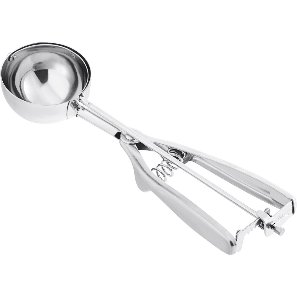 Choice #16 Round Stainless Steel Squeeze Handle Disher - 2.75 oz.