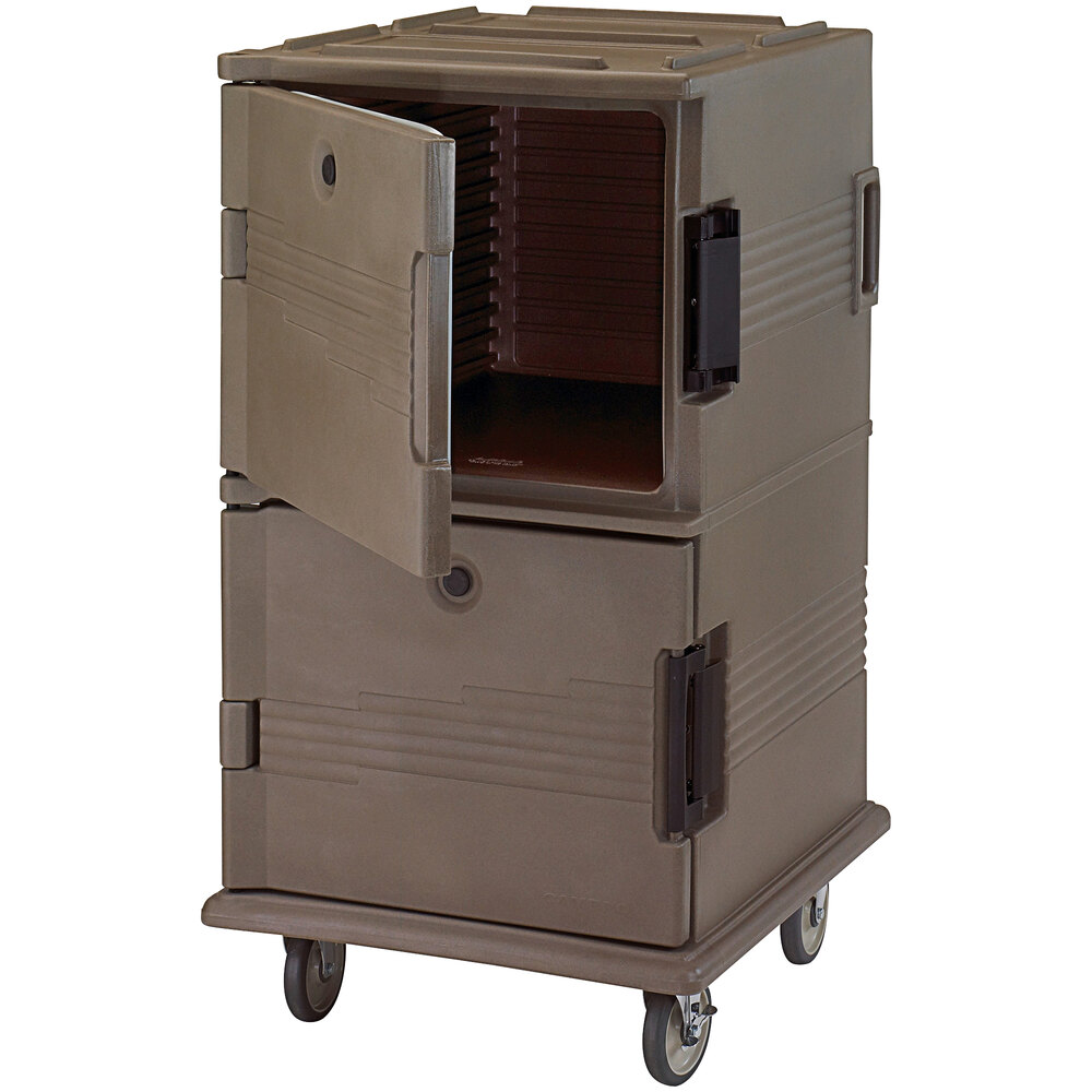 Cambro Ultra Camcart® Granite Sand Gasketless Insulated Food Pan Carrier with Security Package and Casters - Holds 24 Pans UPCGL1600SP194