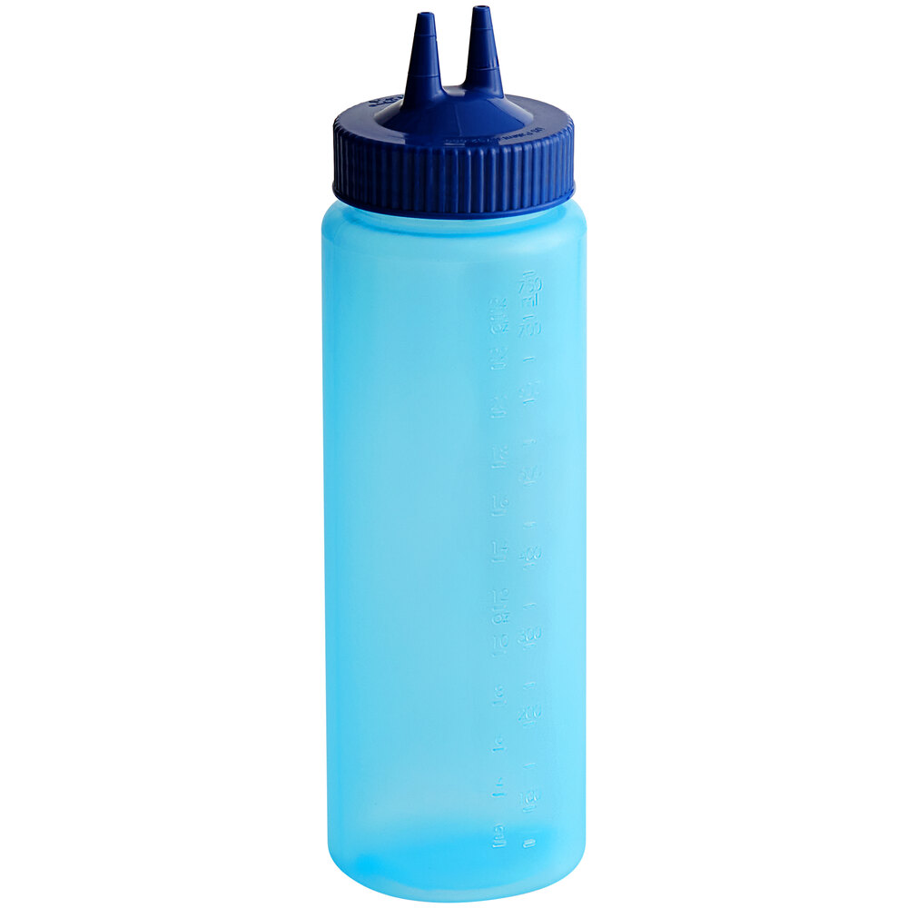 Vollrath 2324C-44 Traex® Color-Mate™ 24 oz. Blue Twin Tip™ Wide Mouth Squeeze Bottle