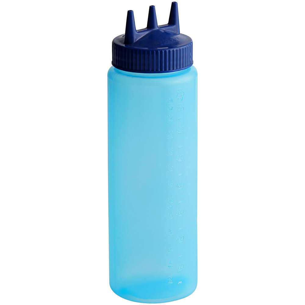 Vollrath 3324C-44 Traex® Color-Mate™ 24 oz. Blue Tri Tip™ Wide Mouth Squeeze Bottle