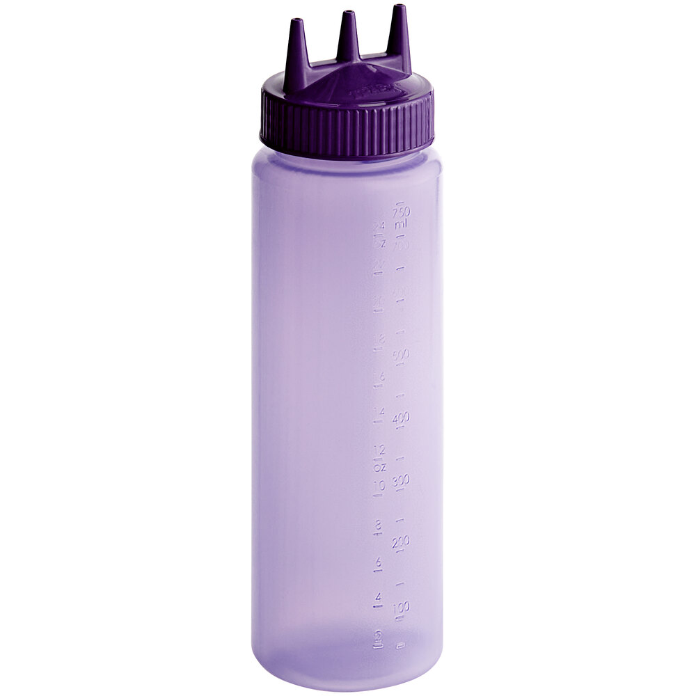 Vollrath 3324C-54 Traex® Color-Mate™ 24 oz. Purple Tri Tip™ Wide Mouth Squeeze Bottle